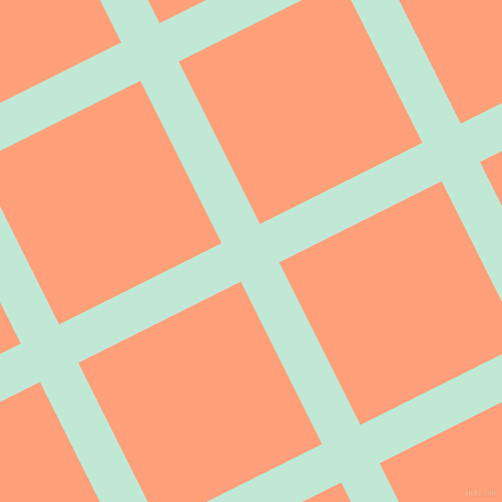 27/117 degree angle diagonal checkered chequered lines, 47 pixel lines width, 199 pixel square size, Aero Blue and Light Salmon plaid checkered seamless tileable