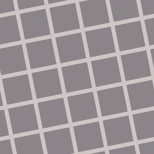 11/101 degree angle diagonal checkered chequered lines, 14 pixel lines width, 91 pixel square size, Alto and Taupe Grey plaid checkered seamless tileable