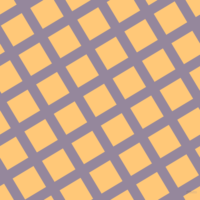 31/121 degree angle diagonal checkered chequered lines, 34 pixel line width, 84 pixel square size, Amethyst Smoke and Chardonnay plaid checkered seamless tileable