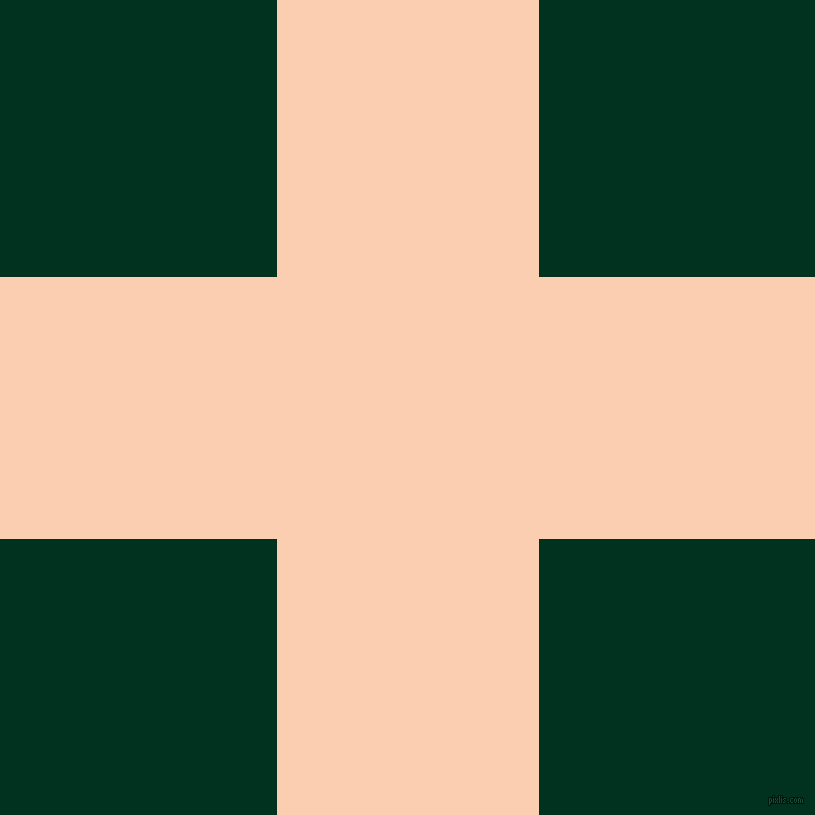 checkered chequered horizontal vertical lines, 262 pixel line width, 553 pixel square size, Apricot and Dark Green plaid checkered seamless tileable