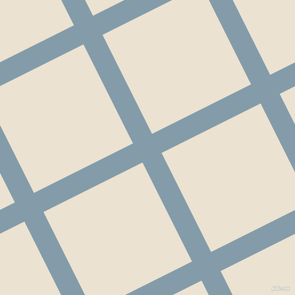 27/117 degree angle diagonal checkered chequered lines, 42 pixel line width, 218 pixel square size, Bali Hai and Quarter Spanish White plaid checkered seamless tileable