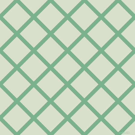 45/135 degree angle diagonal checkered chequered lines, 13 pixel line width, 66 pixel square size, Bay Leaf and Gin plaid checkered seamless tileable