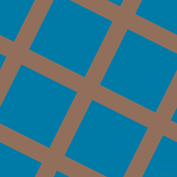 63/153 degree angle diagonal checkered chequered lines, 56 pixel line width, 206 pixel square size, Beaver and Cerulean plaid checkered seamless tileable