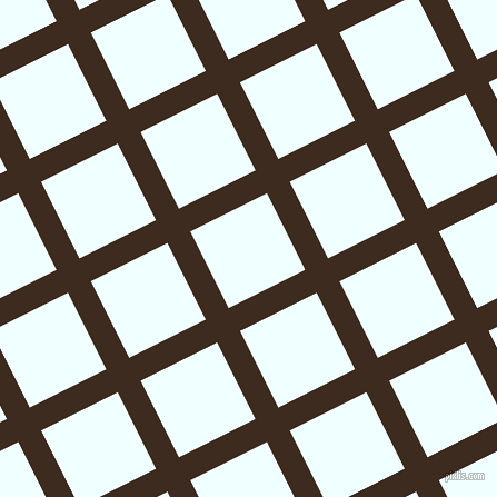 27/117 degree angle diagonal checkered chequered lines, 23 pixel lines width, 77 pixel square size, Bistre and Azure plaid checkered seamless tileable