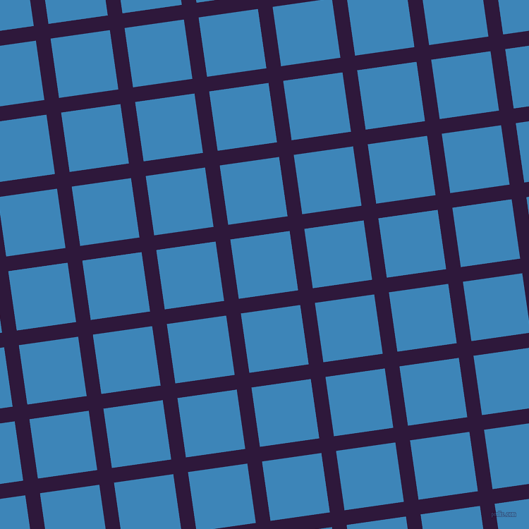 8/98 degree angle diagonal checkered chequered lines, 21 pixel lines width, 85 pixel square size, Blackcurrant and Curious Blue plaid checkered seamless tileable