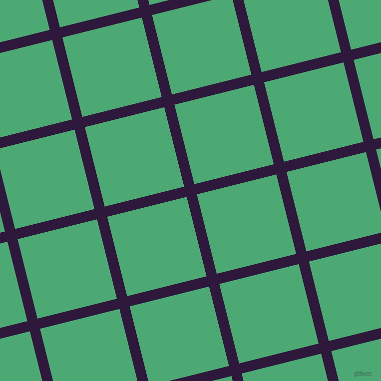 14/104 degree angle diagonal checkered chequered lines, 21 pixel lines width, 164 pixel square size, Blackcurrant and Ocean Green plaid checkered seamless tileable