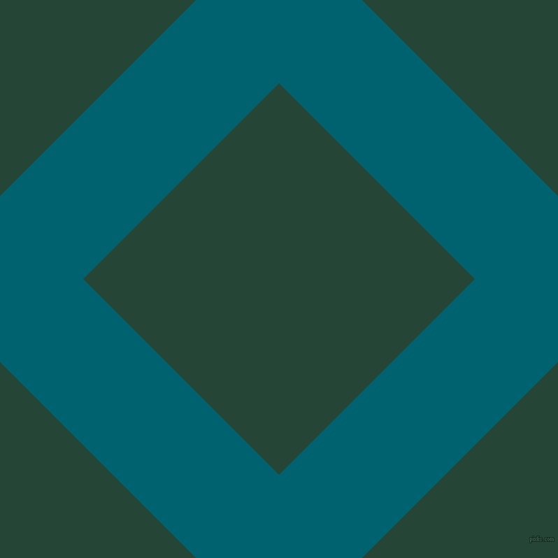 45/135 degree angle diagonal checkered chequered lines, 168 pixel line width, 396 pixel square size, Blue Lagoon and Bottle Green plaid checkered seamless tileable