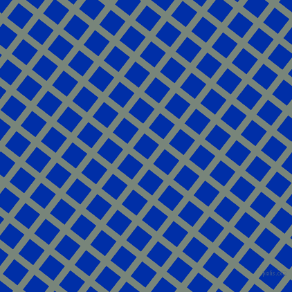 52/142 degree angle diagonal checkered chequered lines, 10 pixel line width, 27 pixel square size, Blue Smoke and International Klein Blue plaid checkered seamless tileable