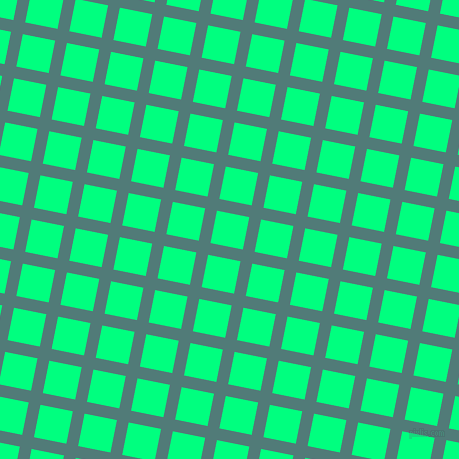 79/169 degree angle diagonal checkered chequered lines, 12 pixel lines width, 33 pixel square size, Breaker Bay and Spring Green plaid checkered seamless tileable