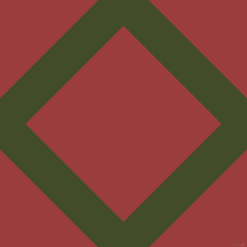 45/135 degree angle diagonal checkered chequered lines, 122 pixel line width, 469 pixel square size, Bronzetone and Mexican Red plaid checkered seamless tileable