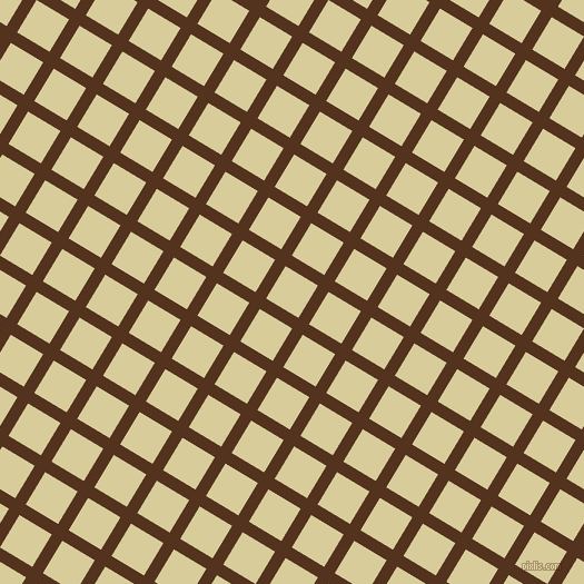 59/149 degree angle diagonal checkered chequered lines, 11 pixel line width, 34 pixel square size, Brown Bramble and Tahuna Sands plaid checkered seamless tileable