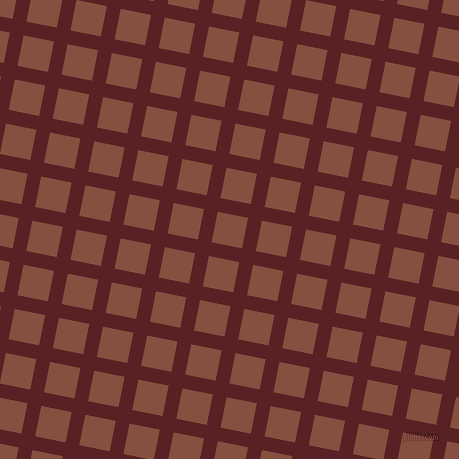 79/169 degree angle diagonal checkered chequered lines, 14 pixel line width, 31 pixel square size, Burnt Crimson and Ironstone plaid checkered seamless tileable