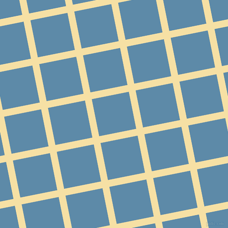 11/101 degree angle diagonal checkered chequered lines, 14 pixel line width, 76 pixel square size, Buttermilk and Air Force Blue plaid checkered seamless tileable