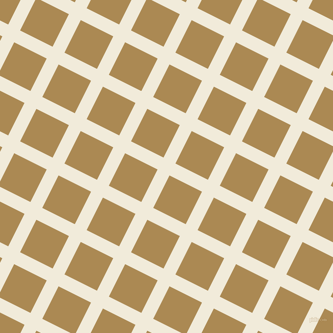63/153 degree angle diagonal checkered chequered lines, 27 pixel line width, 74 pixel square size, Buttery White and Teak plaid checkered seamless tileable