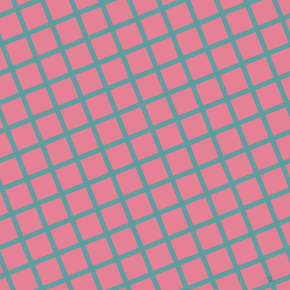 22/112 degree angle diagonal checkered chequered lines, 7 pixel lines width, 31 pixel square size, Cadet Blue and Carissma plaid checkered seamless tileable