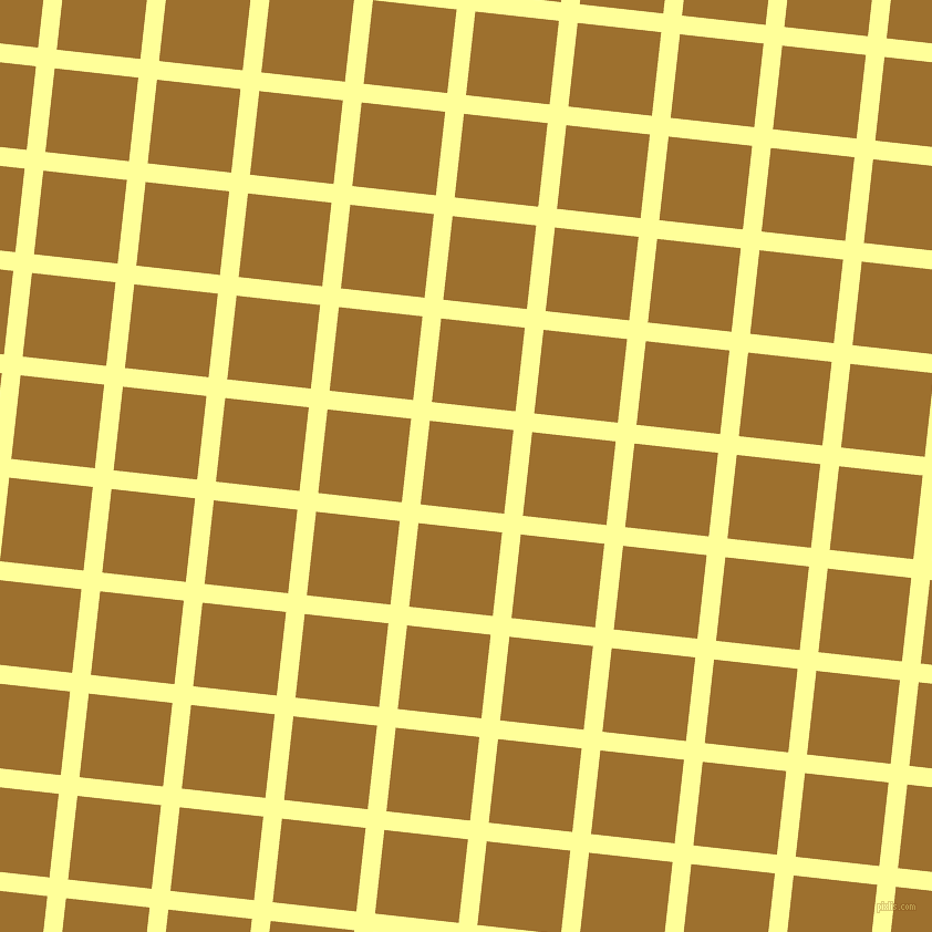 84/174 degree angle diagonal checkered chequered lines, 17 pixel line width, 76 pixel square size, Canary and Buttered Rum plaid checkered seamless tileable