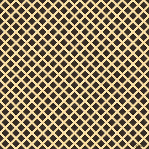 45/135 degree angle diagonal checkered chequered lines, 7 pixel lines width, 18 pixel square size, Cape Honey and Coffee Bean plaid checkered seamless tileable