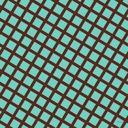 59/149 degree angle diagonal checkered chequered lines, 12 pixel lines width, 33 pixel square size, Caput Mortuum and Downy plaid checkered seamless tileable
