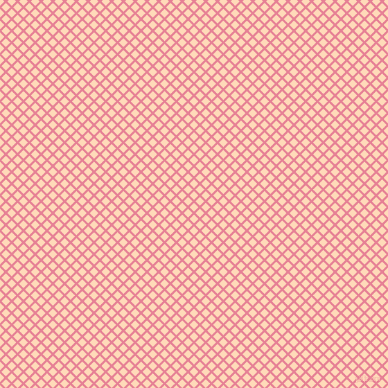 45/135 degree angle diagonal checkered chequered lines, 3 pixel line width, 9 pixel square size, Carissma and Peach Puff plaid checkered seamless tileable
