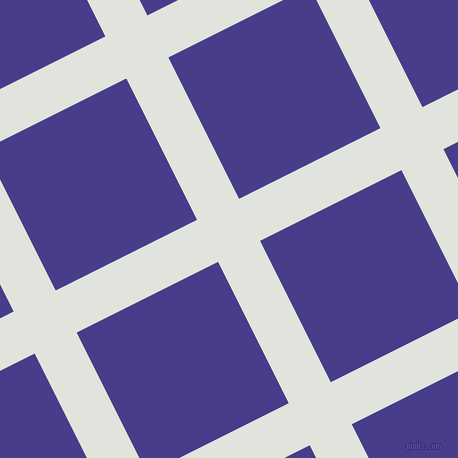 27/117 degree angle diagonal checkered chequered lines, 47 pixel line width, 158 pixel square size, Catskill White and Dark Slate Blue plaid checkered seamless tileable