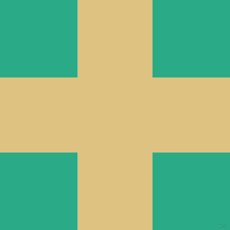 checkered chequered horizontal vertical lines, 253 pixel line width, 522 pixel square size, Chalky and Jungle Green plaid checkered seamless tileable