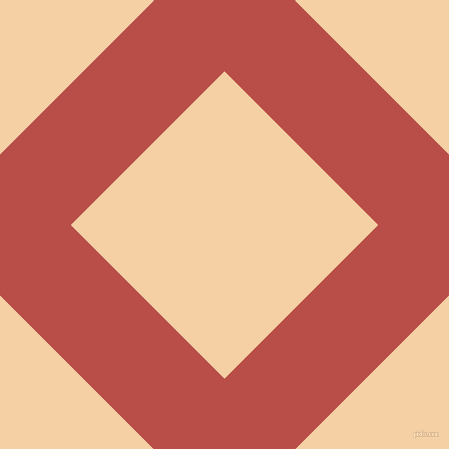 45/135 degree angle diagonal checkered chequered lines, 141 pixel lines width, 307 pixel square size, Chestnut and Tequila plaid checkered seamless tileable