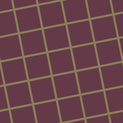 11/101 degree angle diagonal checkered chequered lines, 7 pixel line width, 73 pixel square size, Clay Creek and Tawny Port plaid checkered seamless tileable