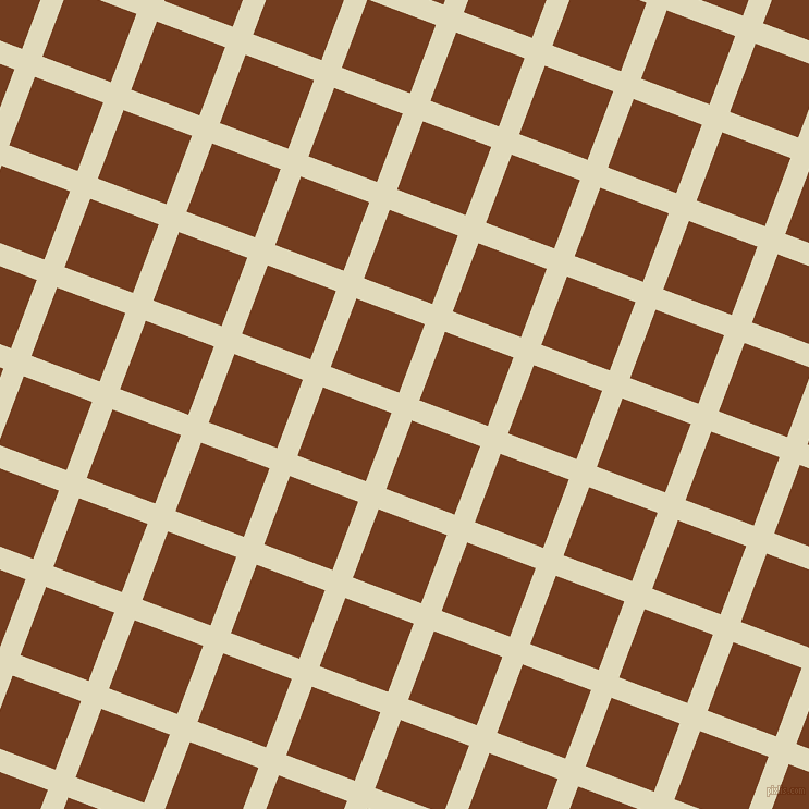 69/159 degree angle diagonal checkered chequered lines, 20 pixel line width, 67 pixel square size, Coconut Cream and Peru Tan plaid checkered seamless tileable
