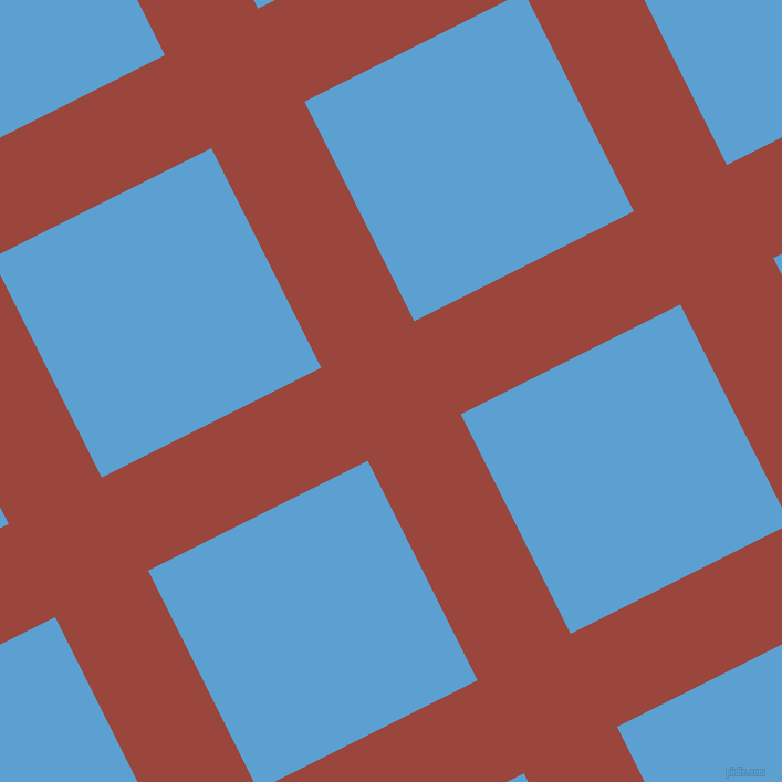 27/117 degree angle diagonal checkered chequered lines, 94 pixel lines width, 222 pixel square size, Cognac and Picton Blue plaid checkered seamless tileable