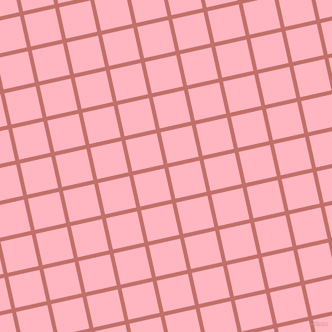13/103 degree angle diagonal checkered chequered lines, 8 pixel line width, 64 pixel square size, Contessa and Light Pink plaid checkered seamless tileable