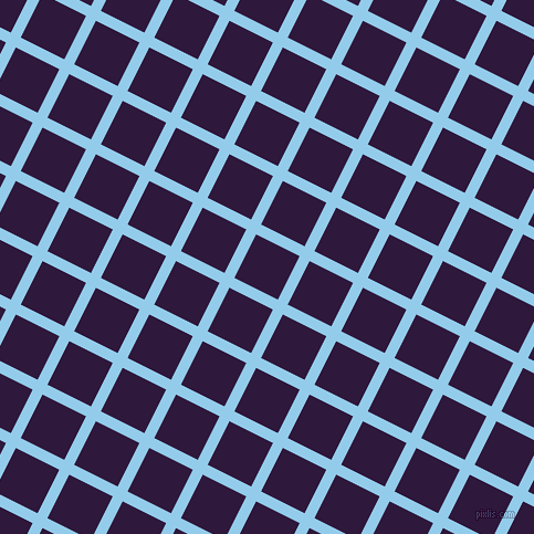 63/153 degree angle diagonal checkered chequered lines, 10 pixel lines width, 44 pixel square size, Cornflower and Blackcurrant plaid checkered seamless tileable