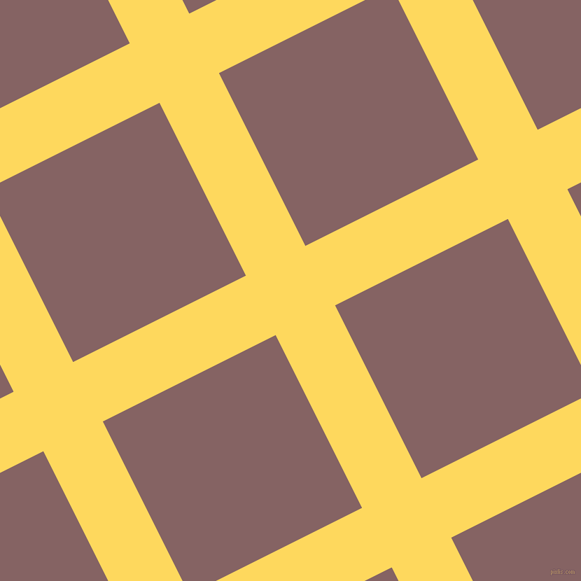 27/117 degree angle diagonal checkered chequered lines, 95 pixel lines width, 276 pixel square size, Dandelion and Light Wood plaid checkered seamless tileable