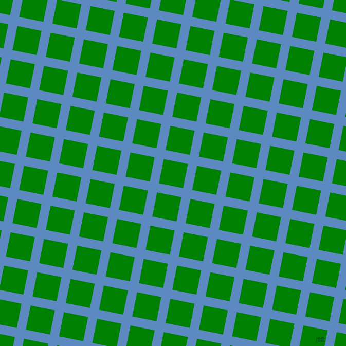 79/169 degree angle diagonal checkered chequered lines, 18 pixel lines width, 48 pixel square size, Danube and Green plaid checkered seamless tileable