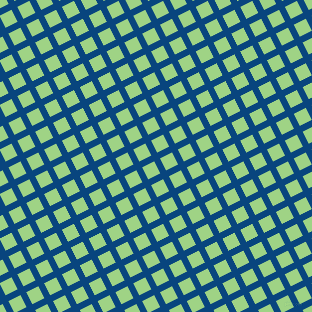 27/117 degree angle diagonal checkered chequered lines, 13 pixel line width, 27 pixel square size, Dark Cerulean and Gossip plaid checkered seamless tileable