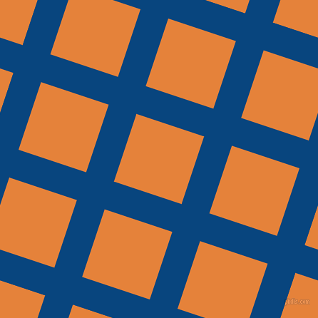 72/162 degree angle diagonal checkered chequered lines, 41 pixel line width, 100 pixel square size, Dark Cerulean and West Side plaid checkered seamless tileable