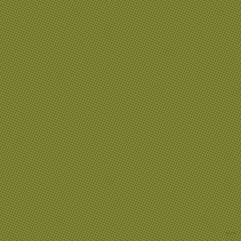 67/157 degree angle diagonal checkered chequered lines, 2 pixel line width, 6 pixel square size, Dark Goldenrod and Killarney plaid checkered seamless tileable