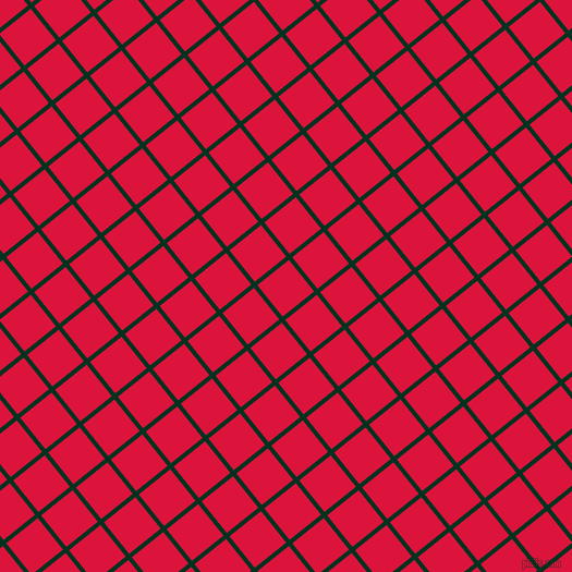 39/129 degree angle diagonal checkered chequered lines, 4 pixel line width, 37 pixel square size, Dark Green and Crimson plaid checkered seamless tileable