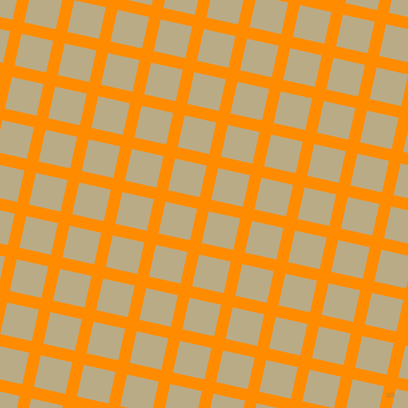 77/167 degree angle diagonal checkered chequered lines, 24 pixel lines width, 65 pixel square size, Dark Orange and Pavlova plaid checkered seamless tileable
