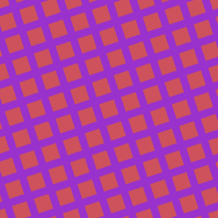 18/108 degree angle diagonal checkered chequered lines, 25 pixel line width, 51 pixel square size, Dark Orchid and Mandy plaid checkered seamless tileable