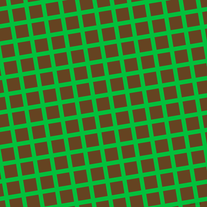 9/99 degree angle diagonal checkered chequered lines, 14 pixel line width, 41 pixel square size, Dark Pastel Green and Dark Brown plaid checkered seamless tileable