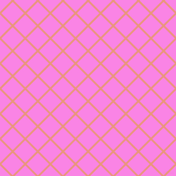 45/135 degree angle diagonal checkered chequered lines, 6 pixel lines width, 53 pixel square size, Dark Salmon and Pale Magenta plaid checkered seamless tileable