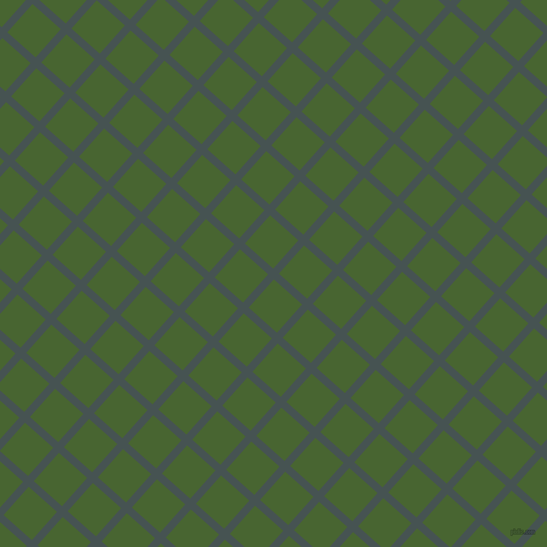 48/138 degree angle diagonal checkered chequered lines, 11 pixel line width, 55 pixel square size, Dark Slate and Dell plaid checkered seamless tileable