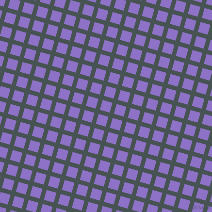 74/164 degree angle diagonal checkered chequered lines, 9 pixel line width, 21 pixel square size, Dark Slate and True V plaid checkered seamless tileable
