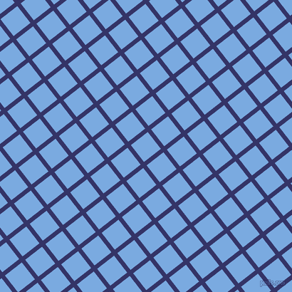 38/128 degree angle diagonal checkered chequered lines, 6 pixel lines width, 30 pixel square size, Deep Koamaru and Jordy Blue plaid checkered seamless tileable