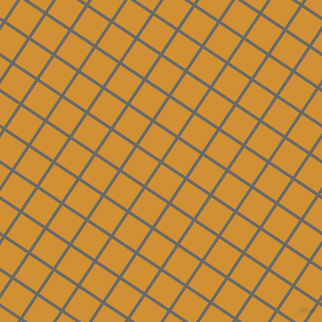 56/146 degree angle diagonal checkered chequered lines, 6 pixel line width, 53 pixel square size, Dim Gray and Fuel Yellow plaid checkered seamless tileable