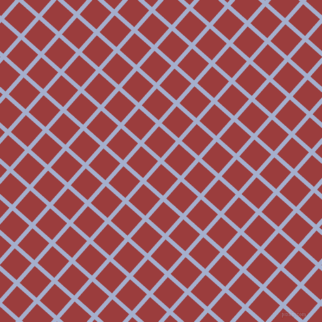 48/138 degree angle diagonal checkered chequered lines, 6 pixel lines width, 32 pixel square size, Echo Blue and Mexican Red plaid checkered seamless tileable