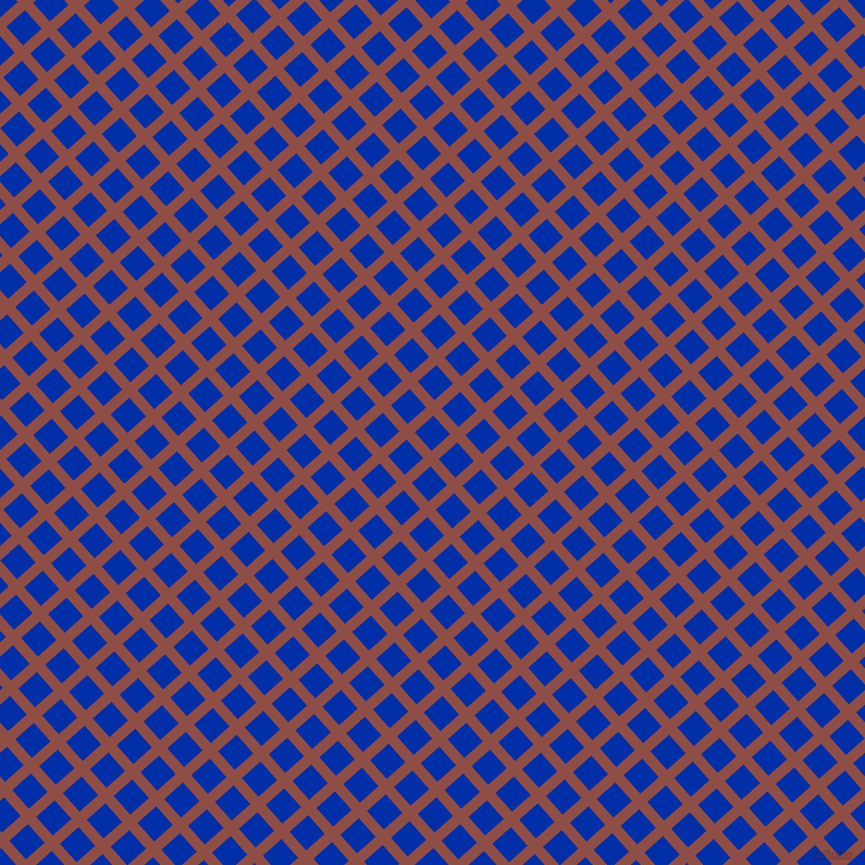 42/132 degree angle diagonal checkered chequered lines, 10 pixel line width, 23 pixel square size, El Salva and International Klein Blue plaid checkered seamless tileable