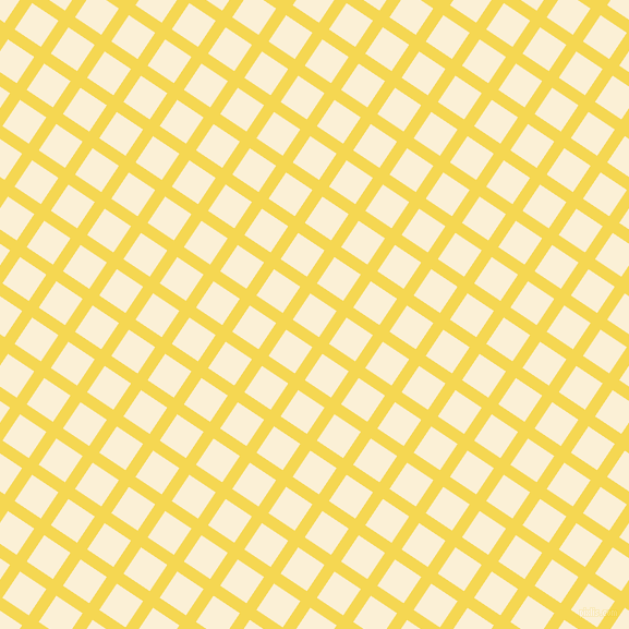 56/146 degree angle diagonal checkered chequered lines, 11 pixel lines width, 29 pixel square size, Energy Yellow and Half Dutch White plaid checkered seamless tileable