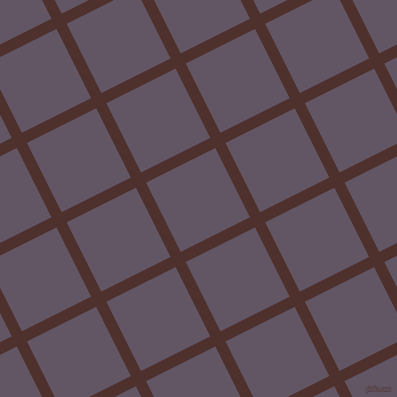 27/117 degree angle diagonal checkered chequered lines, 16 pixel lines width, 109 pixel square size, Espresso and Fedora plaid checkered seamless tileable