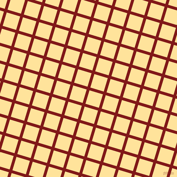 73/163 degree angle diagonal checkered chequered lines, 10 pixel lines width, 48 pixel square size, Falu Red and Cream Brulee plaid checkered seamless tileable